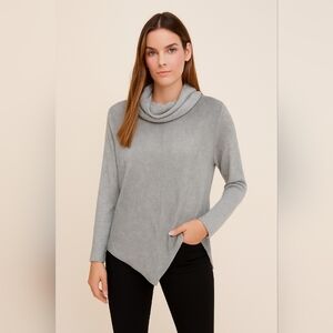 AGV Elegant Heather Gray Women's Cowl Neck Sweater